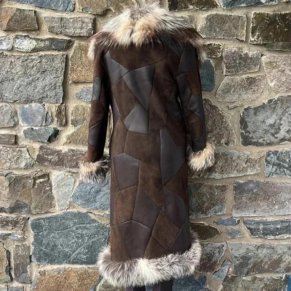 Escada Leather Fur Lined Maxi Coat size 36 - Picture 8 of 16